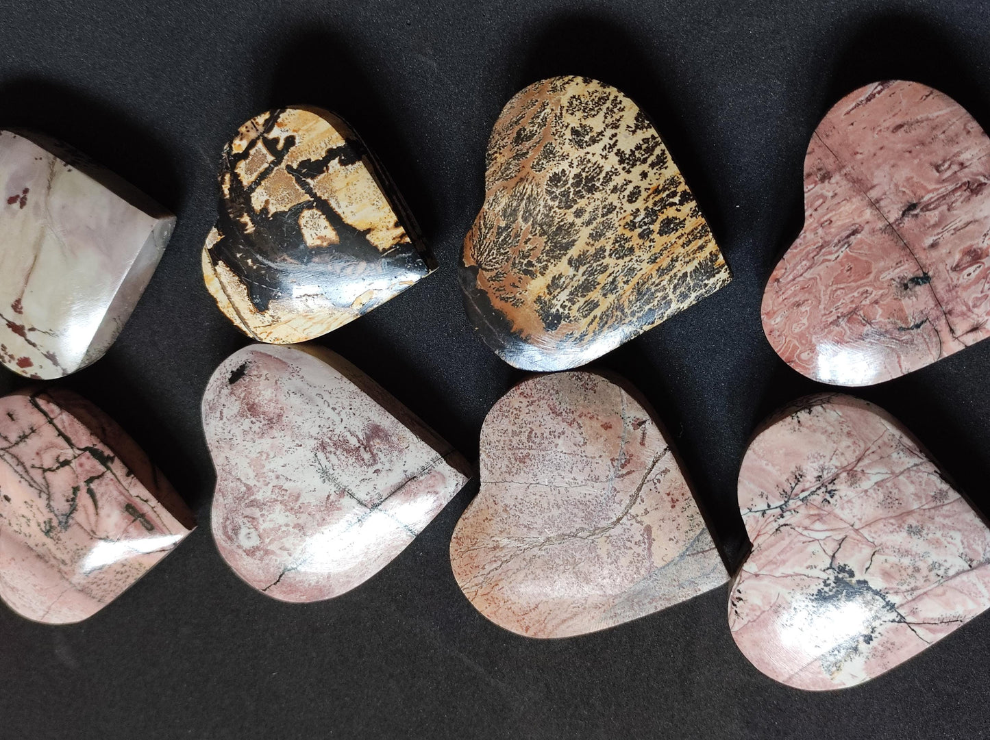 Jaspe Paysage ~ Cœur magique en pierres précieuses, collection, décoration, cristal, maison, énergie, chakra, pierre de guérison, cadeau pour petite amie, petit ami, elle, lui, femme, homme