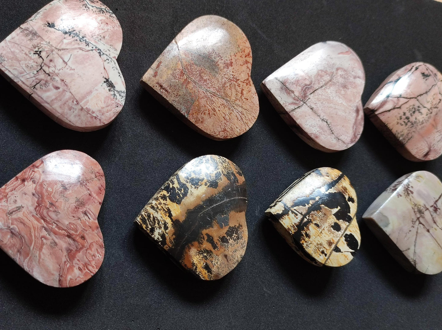 Jaspe Paysage ~ Cœur magique en pierres précieuses, collection, décoration, cristal, maison, énergie, chakra, pierre de guérison, cadeau pour petite amie, petit ami, elle, lui, femme, homme