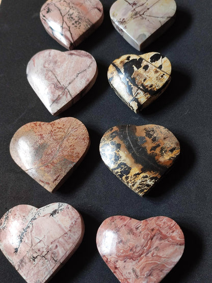 Jaspe Paysage ~ Cœur magique en pierres précieuses, collection, décoration, cristal, maison, énergie, chakra, pierre de guérison, cadeau pour petite amie, petit ami, elle, lui, femme, homme