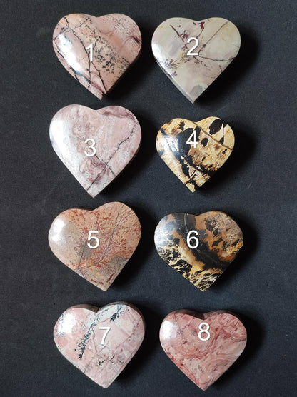 Jaspe Paysage ~ Cœur magique en pierres précieuses, collection, décoration, cristal, maison, énergie, chakra, pierre de guérison, cadeau pour petite amie, petit ami, elle, lui, femme, homme