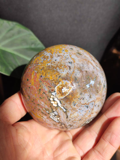 XXL 8 Brins de Jaspe Océan Orbiculé Jaune - Sphère de Pierre Précieuse Naturelle, Pierre de Guérison, Décoration, Cristal, Cadeau, Lui, Elle, Homme, Femme, Maison, Habitat, Énergie, Rare