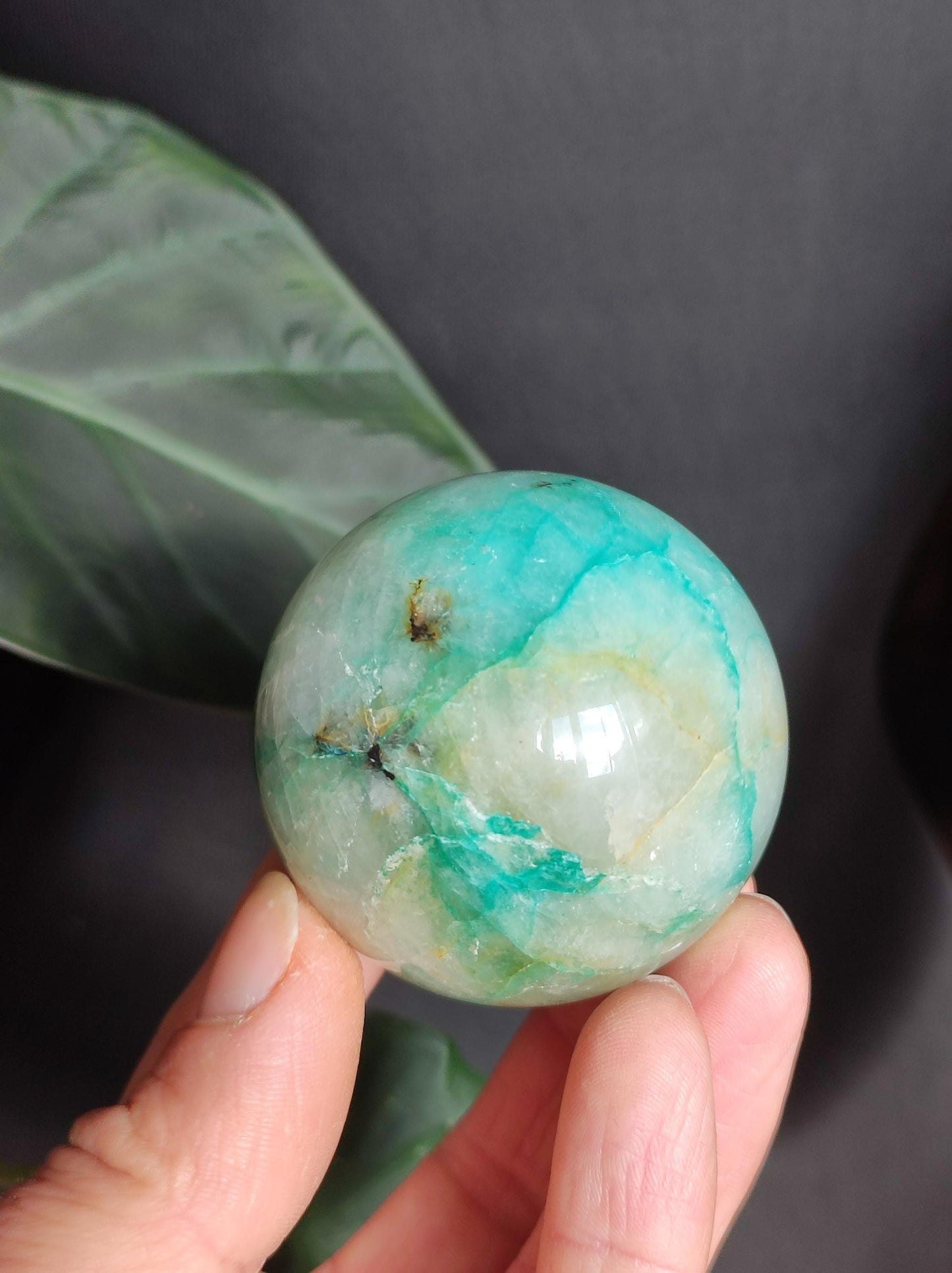 Chrysocolle Quantum Quattro AAA Sphère ~ Boule de Pierres Précieuses Magiques Massage &amp; Décoration Cristal Méditation Pierre de Guérison Rareté Collectionneur Chrysocolle