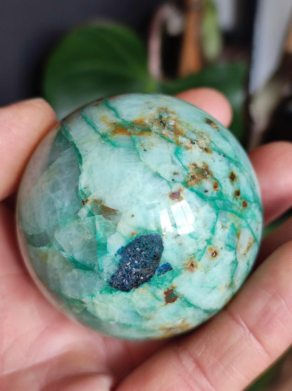 Chrysocolle Quantum Quattro AAA Sphère ~ Boule de Pierres Précieuses Magiques Massage &amp; Décoration Cristal Méditation Pierre de Guérison Rareté Collectionneur Chrysocolle