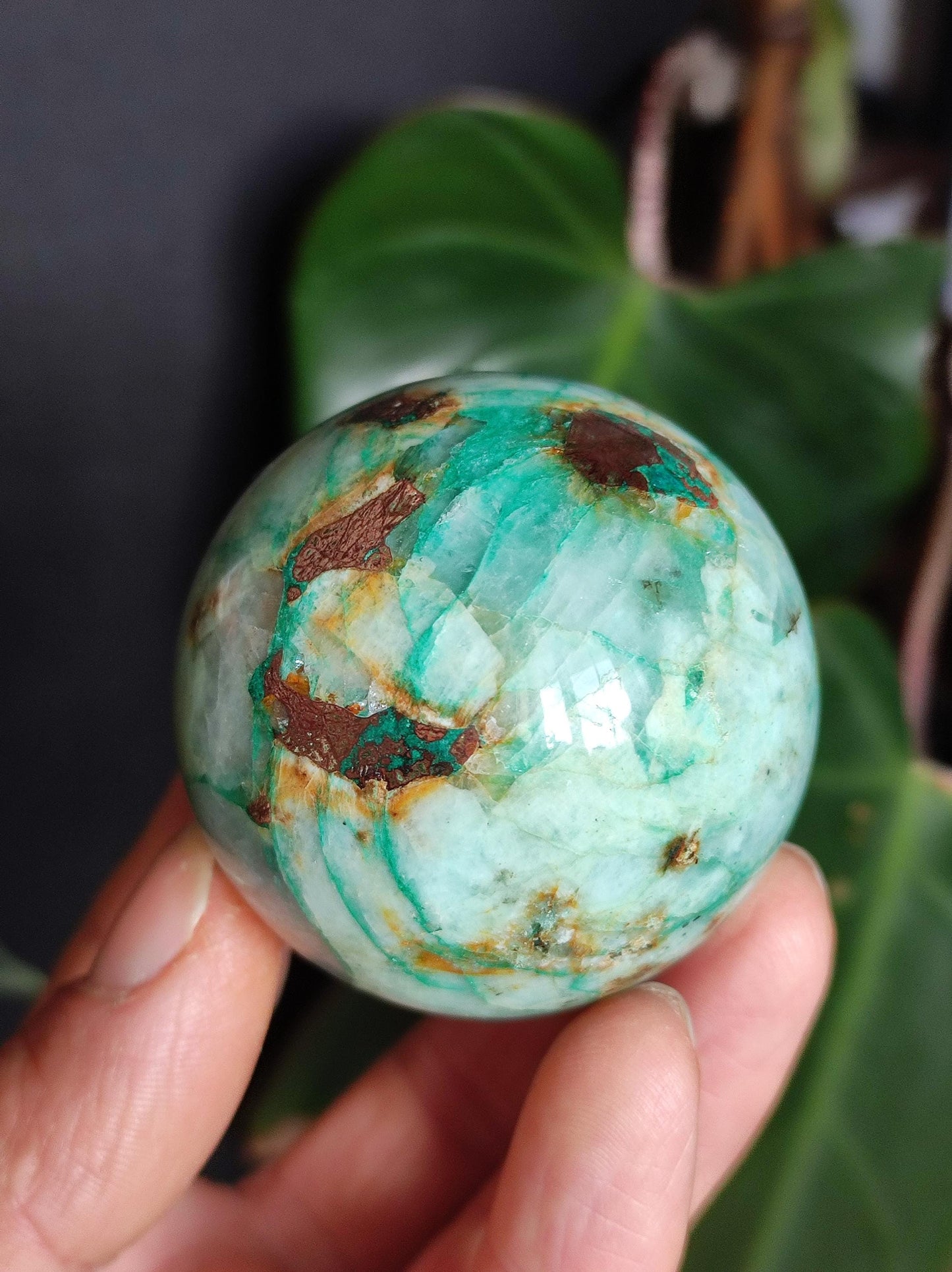 Chrysocolle Quantum Quattro AAA Sphère ~ Boule de Pierres Précieuses Magiques Massage &amp; Décoration Cristal Méditation Pierre de Guérison Rareté Collectionneur Chrysocolle