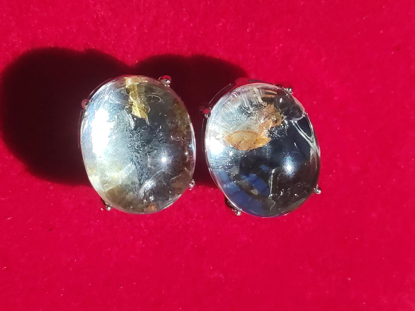 Garden Phantom Quarz AAA - 925 Sterling Silber bunt Ohrstecker Ohrringe Edelstein Heilstein Energie Frau Geschenk Schmuck Edel Rarität