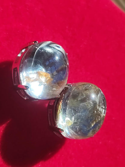 Garden Phantom Quarz AAA - 925 Sterling Silber bunt Ohrstecker Ohrringe Edelstein Heilstein Energie Frau Geschenk Schmuck Edel Rarität