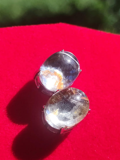 Garden Phantom Quarz AAA - 925 Sterling Silber bunt Ohrstecker Ohrringe Edelstein Heilstein Energie Frau Geschenk Schmuck Edel Rarität