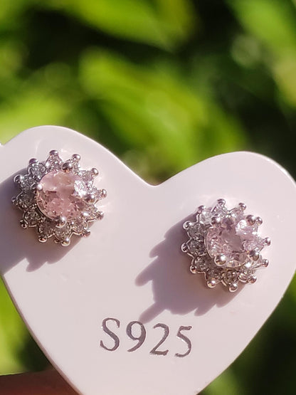 Achroit (weißer) Turmalin Ohrstecker 925 Sterling Silber AAA Rarität Schmuck Frau Ohrringe Edelstein Heilstein Geschenk Schmuck Edel Selten