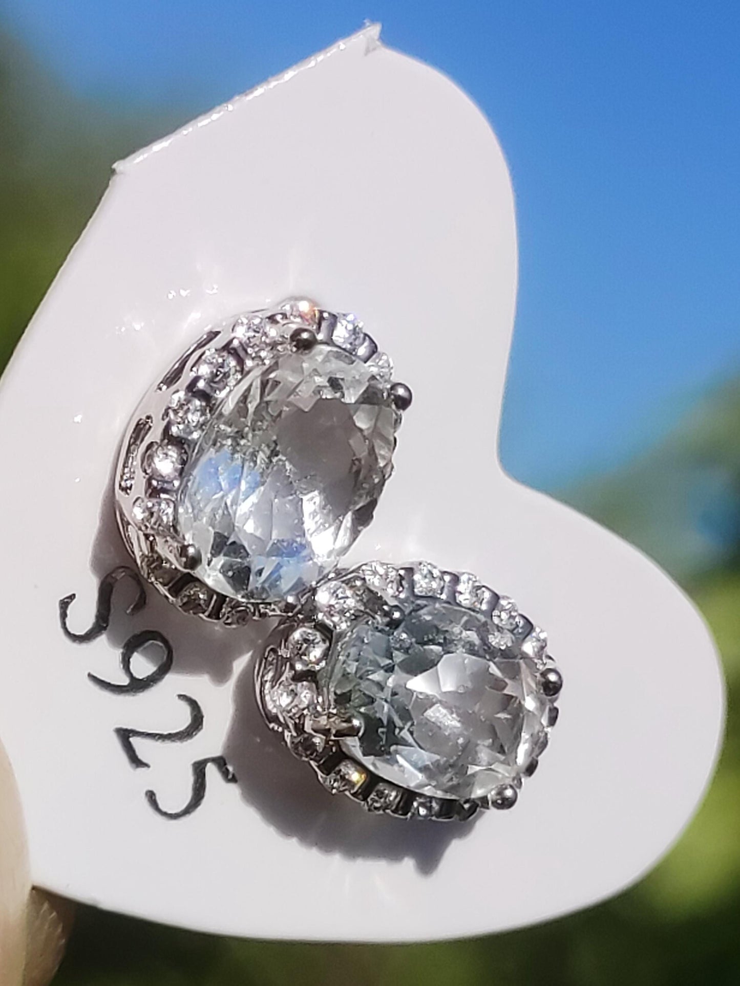 Clear Quarz / Bergkristall AAA - 925 Sterling Silber bunt Ohrstecker Ohrringe Edelstein Heilstein Energie Frau Geschenk Schmuck Edel Rarität
