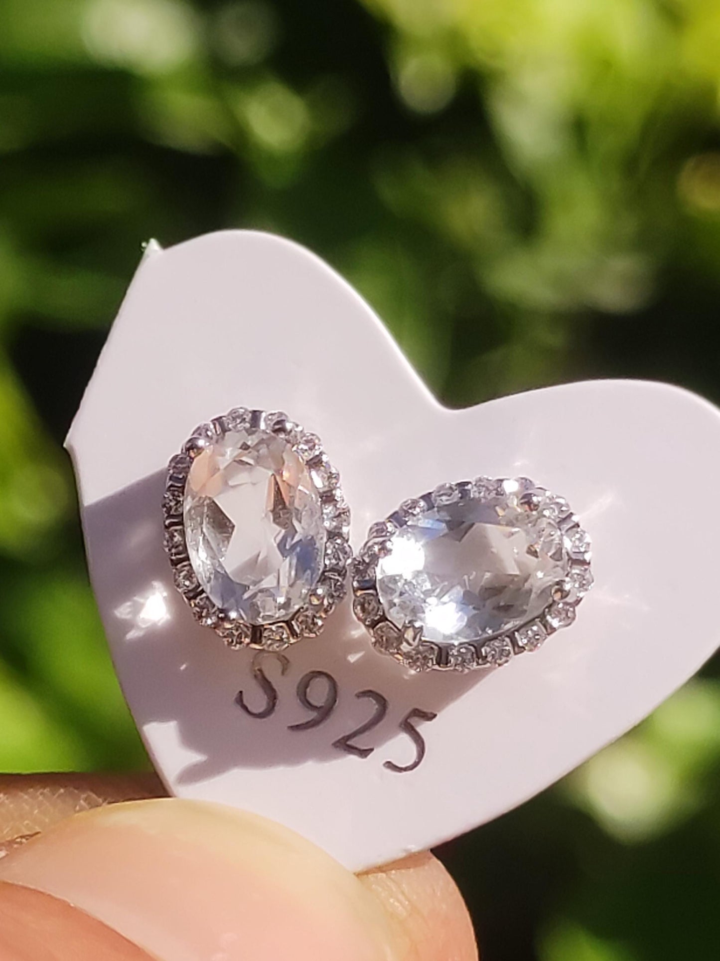 Clear Quarz / Bergkristall AAA - 925 Sterling Silber bunt Ohrstecker Ohrringe Edelstein Heilstein Energie Frau Geschenk Schmuck Edel Rarität