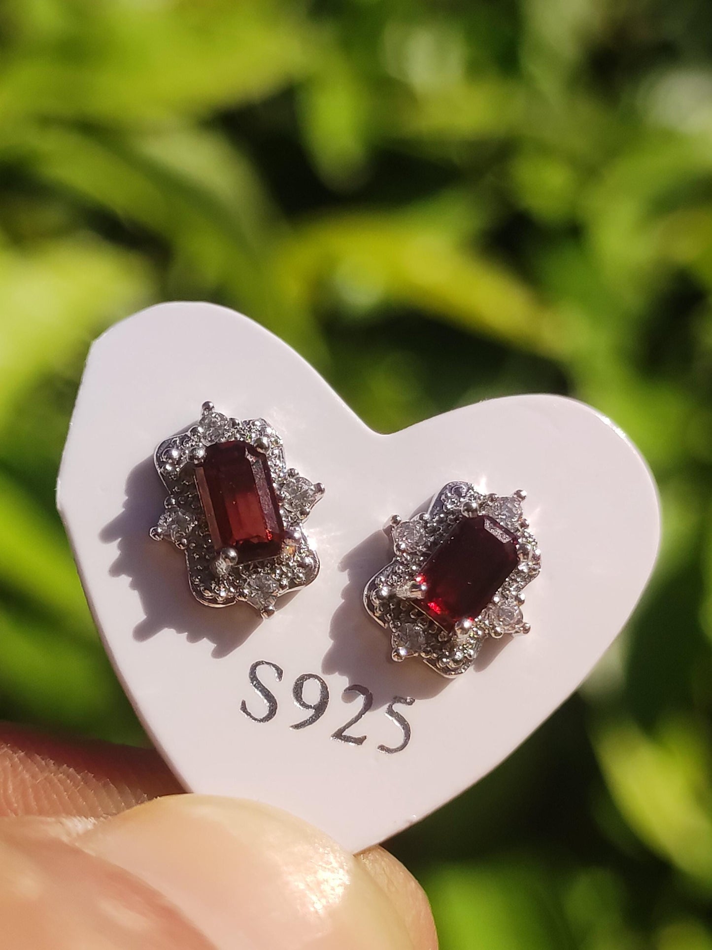 Granat rot Ohrstecker 925 Sterling Silber AAA Rarität Schmuck Frau Ohrringe Edelstein Heilstein Geschenk Schmuck Edel Selten Unikat