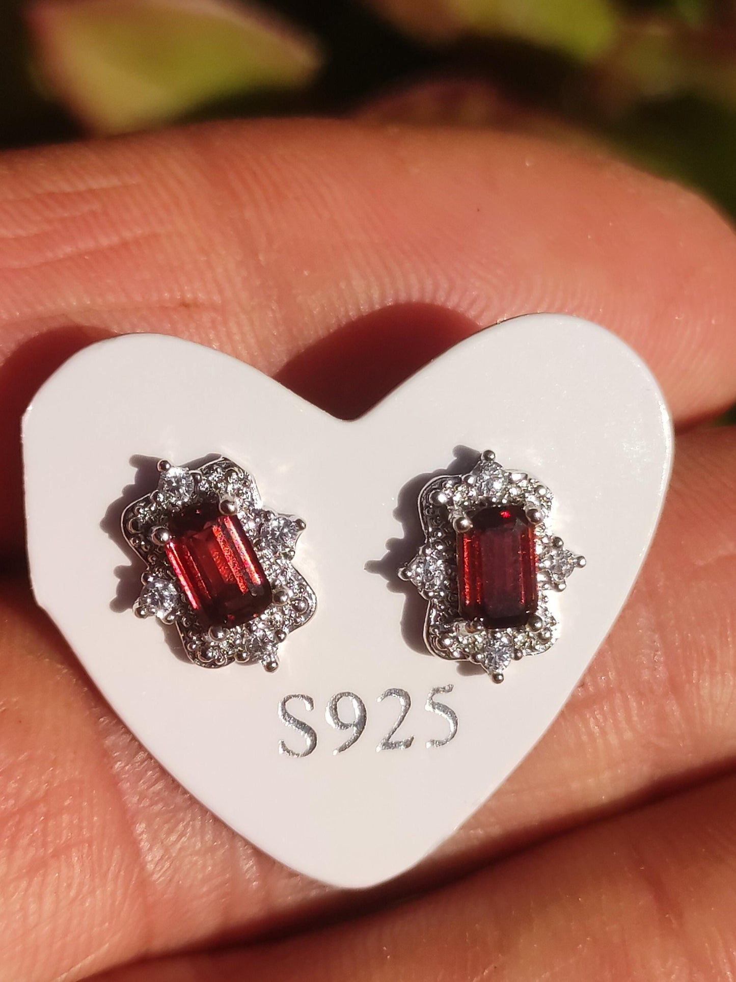 Granat rot Ohrstecker 925 Sterling Silber AAA Rarität Schmuck Frau Ohrringe Edelstein Heilstein Geschenk Schmuck Edel Selten Unikat