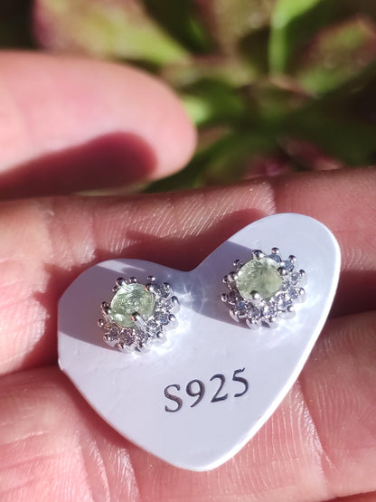 Boucles d'oreilles clous tourmaline verte argent sterling 925 AAA rareté bijoux femme boucles d'oreilles pierre précieuse pierre de guérison cadeau bijoux précieux rare spécial
