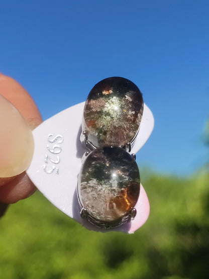 Garden Phantom Quartz AAA - 925 Sterling Silver Colorful Stud Earrings Gemstone Healing Stone Energy Women Gift Jewelry Precious Rarity
