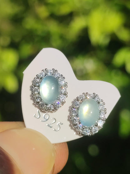 Aquamarin blau Ohrstecker 925 Sterling Silber AAA Rarität Schmuck Frau Ohrringe Edelstein Heilstein Geschenk Schmuck Edel Selten Unikat