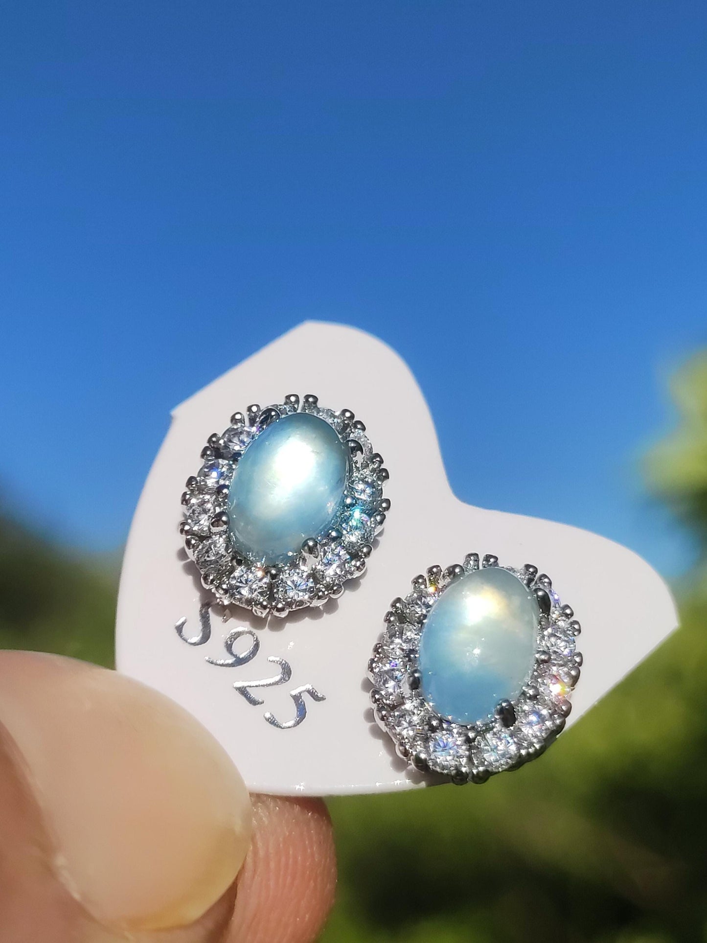 Aquamarin blau Ohrstecker 925 Sterling Silber AAA Rarität Schmuck Frau Ohrringe Edelstein Heilstein Geschenk Schmuck Edel Selten Unikat