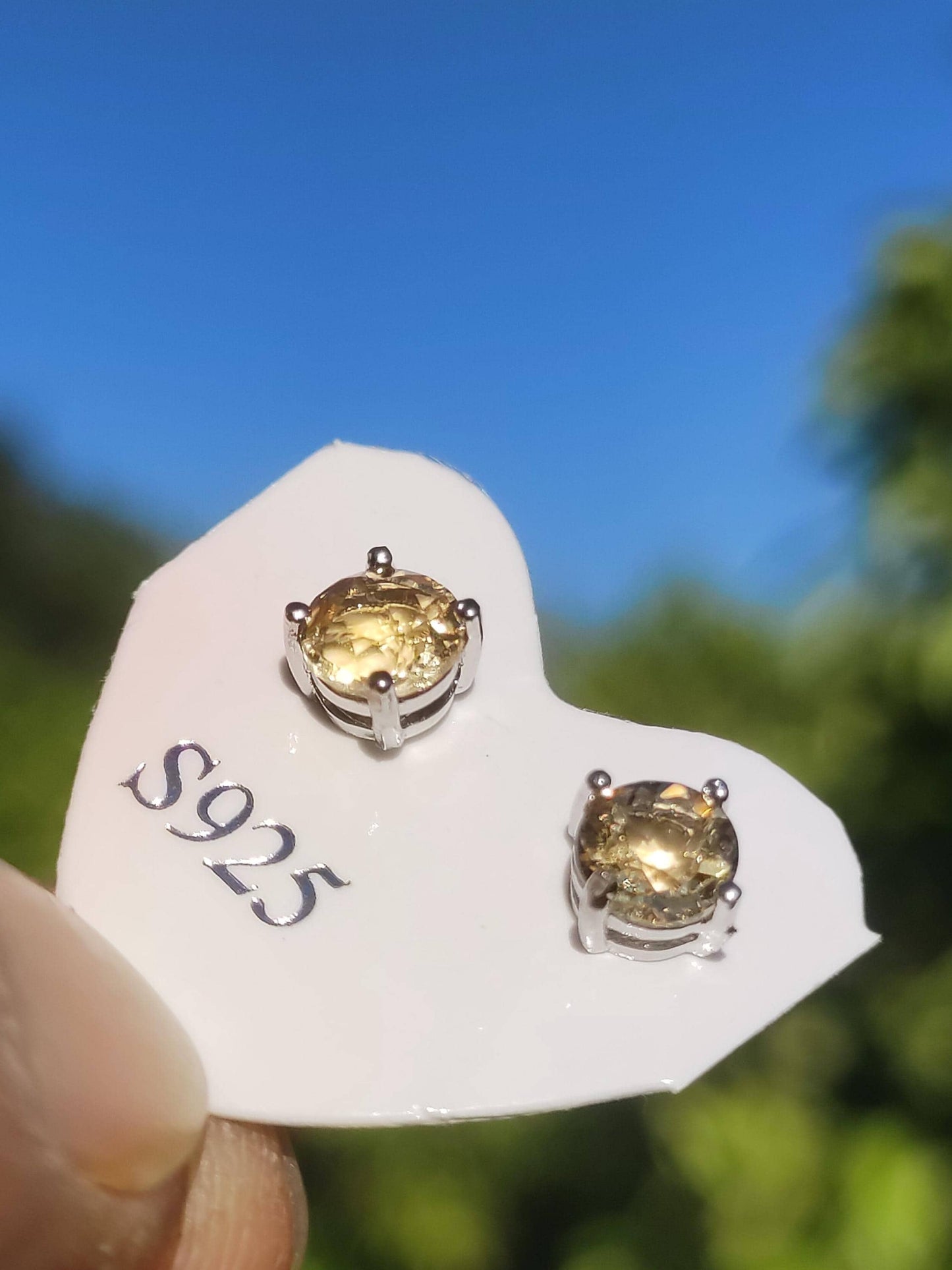 Citrin gelb Ohrstecker 925 Sterling Silber AAA Rarität Schmuck Frau Ohrringe Edelstein Heilstein Geschenk Schmuck Edel Selten Unikat