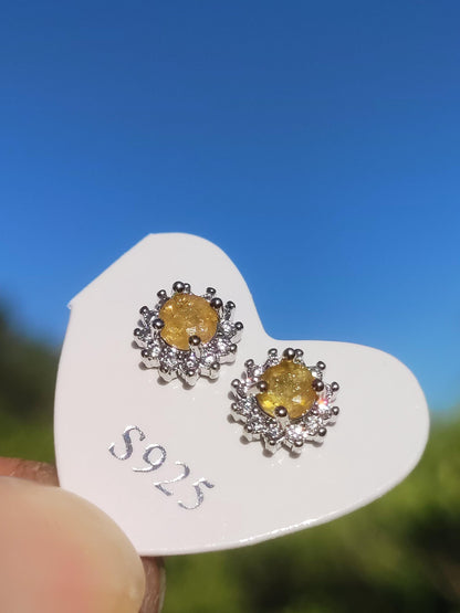 Puces d'oreille tourmaline jaune argent sterling 925 rareté AAA bijoux femme boucles d'oreilles pierre précieuse pierre de guérison cadeau bijoux précieux rare spécial