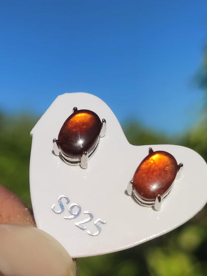 Grenat spessartite orange clous d'oreilles argent sterling 925 AAA rareté bijoux femme boucles d'oreilles pierre précieuse pierre de guérison cadeau bijoux précieux rare