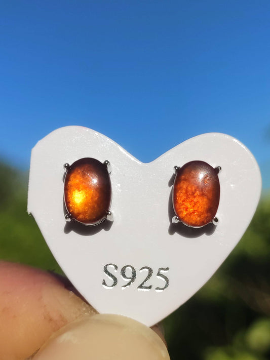 Grenat spessartite orange clous d'oreilles argent sterling 925 AAA rareté bijoux femme boucles d'oreilles pierre précieuse pierre de guérison cadeau bijoux précieux rare