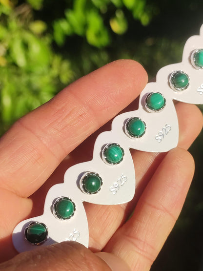 Malachite Green Stud Earrings 925 Sterling Silver AAA Rarity Jewelry Women Earrings Gemstone Healing Stone Gift Jewelry Noble Rare