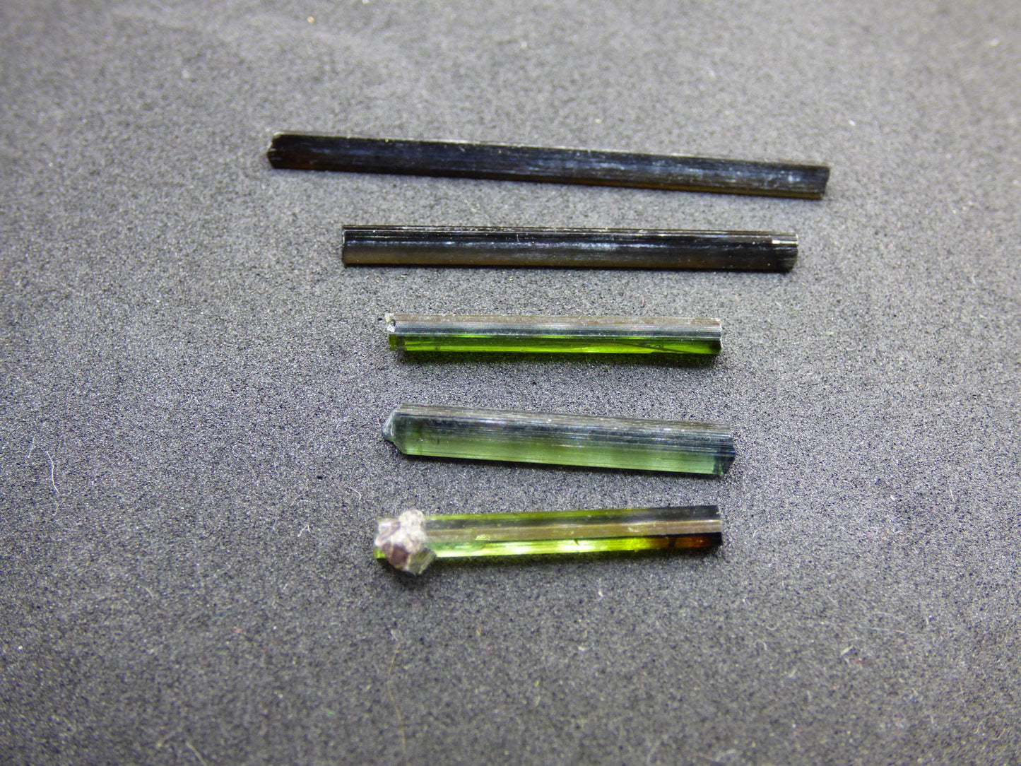 SET 5x Tourmaline verte - AAA Qualité Brut Bâtons Rareté Rare Minéral Brésil Collectionneurs Étapes Pierre précieuse Déco Cristal Pierre de guérison Nature