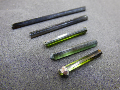 SET 5x Tourmaline verte - AAA Qualité Brut Bâtons Rareté Rare Minéral Brésil Collectionneurs Étapes Pierre précieuse Déco Cristal Pierre de guérison Nature