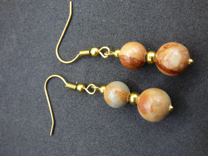 Serpentin ~ Edelstein Ohrringe ~GOA ~Hippie ~Boho ~Ethno ~Nature ~Heilstein ~Natur ~Ohrhänger ~Edelstahl ~Rarität