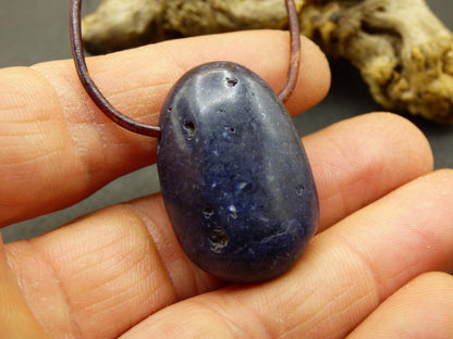 Saphir - collier de pierres précieuses pierre de guérison bleu nature cadeau homme femme il son père fils mère chance énergie chakra protection rareté collectionneur rare