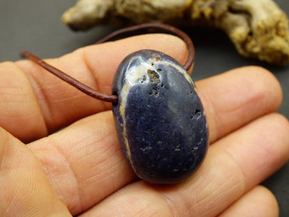 Saphir - collier de pierres précieuses pierre de guérison bleu nature cadeau homme femme il son père fils mère chance énergie chakra protection rareté collectionneur rare