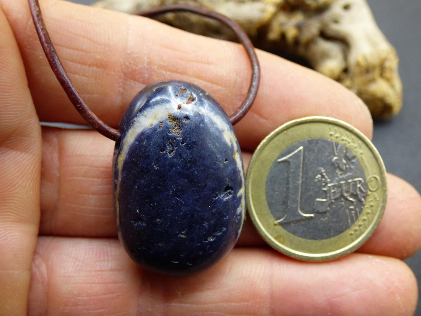 Saphir - collier de pierres précieuses pierre de guérison bleu nature cadeau homme femme il son père fils mère chance énergie chakra protection rareté collectionneur rare