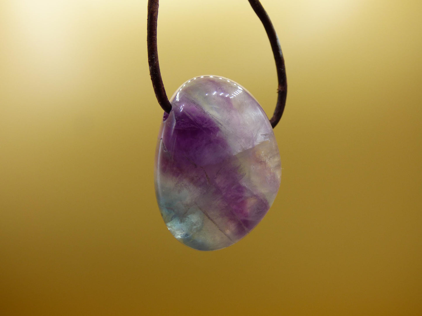 Fluorite violet arc-en-ciel ~ collier de pierres précieuses protection de la nature rareté pierre de guérison cristal homme femme cadeau ami Goa festival chance été