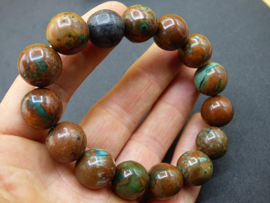 14mm Opal - Edelstein Perlen Armband *Unikat* Natur Heilstein Kristall Chakra Rarität Geschenk Mann Frau Er Sie bunt rot blau Rarität