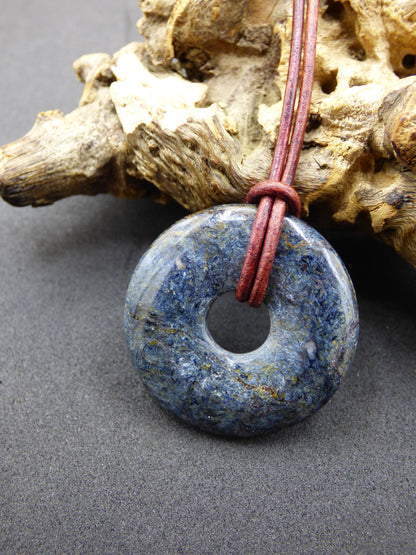Pietersite bleu - collier de beignet de pierres précieuses rareté rare symbole de protection pierre de guérison cristal HIPPIE Boho Tibet ethnique homme femme lui offrir son