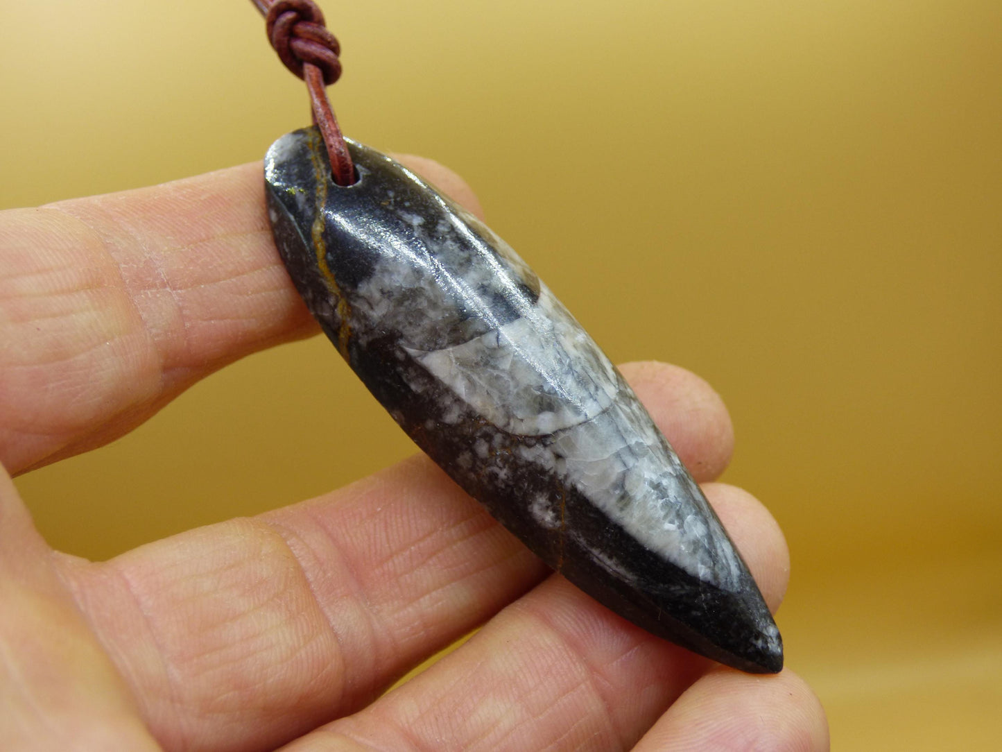 Orthoceras Fossil ~ Collier de pierres précieuses ~HIPPIE ~GOA ~Boho ~Ethno ~Nature ~Pierre de guérison