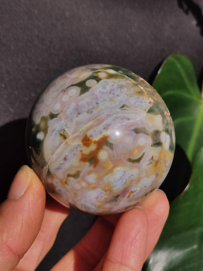 8 billes d'Océan Jaspe Orbiculaires vert blanc - Sphère en pierre précieuse naturelle de guérison pour la décoration, cadeau pour homme femme, appartement, énergie, rare