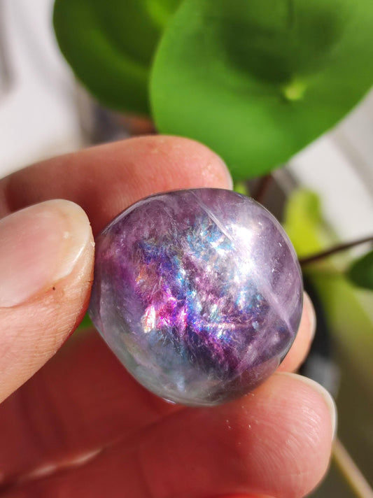 Fluorit Regenbogen Edelstein Kugel Deko Sphere Massage Kristall Spielkugel Meditation Heilstein Frau Mann Geschenk Er Sie Haus Energie Traum