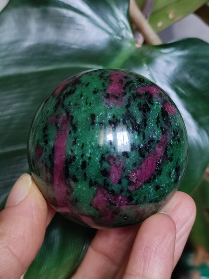 Ruby &amp; Zoisite green red - Gemstone Ball Decoration Sphere Collector Mineral Grade Healing Stone Living Nature Quality Rare Rarity Gift Man Woman