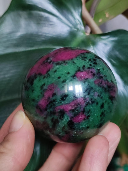 Ruby &amp; Zoisite green red - Gemstone Ball Decoration Sphere Collector Mineral Grade Healing Stone Living Nature Quality Rare Rarity Gift Man Woman