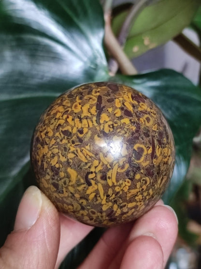 Jaspe Ajooba ~ Sphère Magique en Pierre Naturelle Décoration Pierre Guérison Cristal Cadeau Elle Lui Maison Appartement Énergie Force Méditation