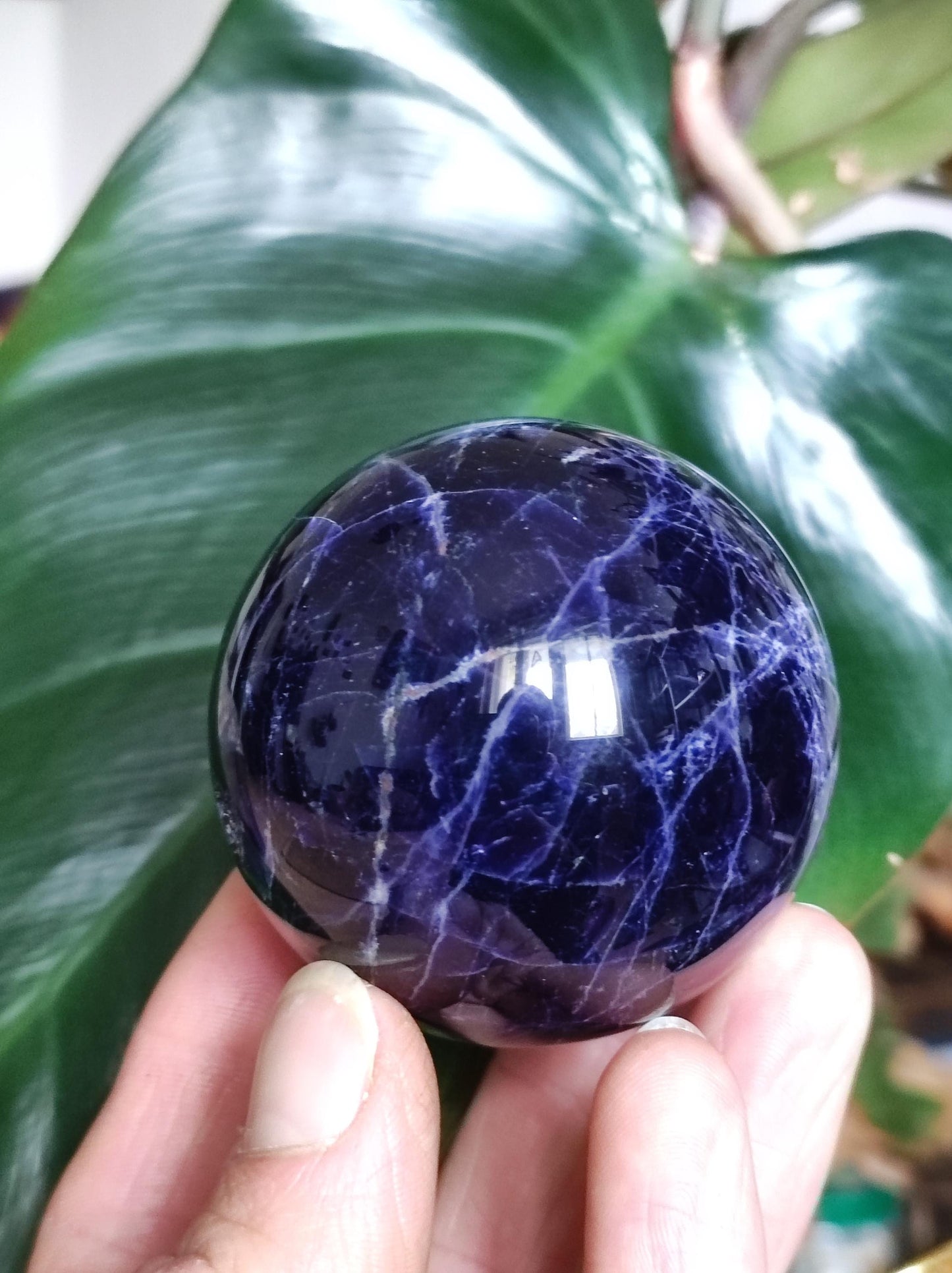 Sodalith - Edelstein Kugel Deko Sphere Massage Kristall Spielkugel Meditation Heilstein Frau Mann Geschenk Er Sie Haus Energie Traum Wohnen