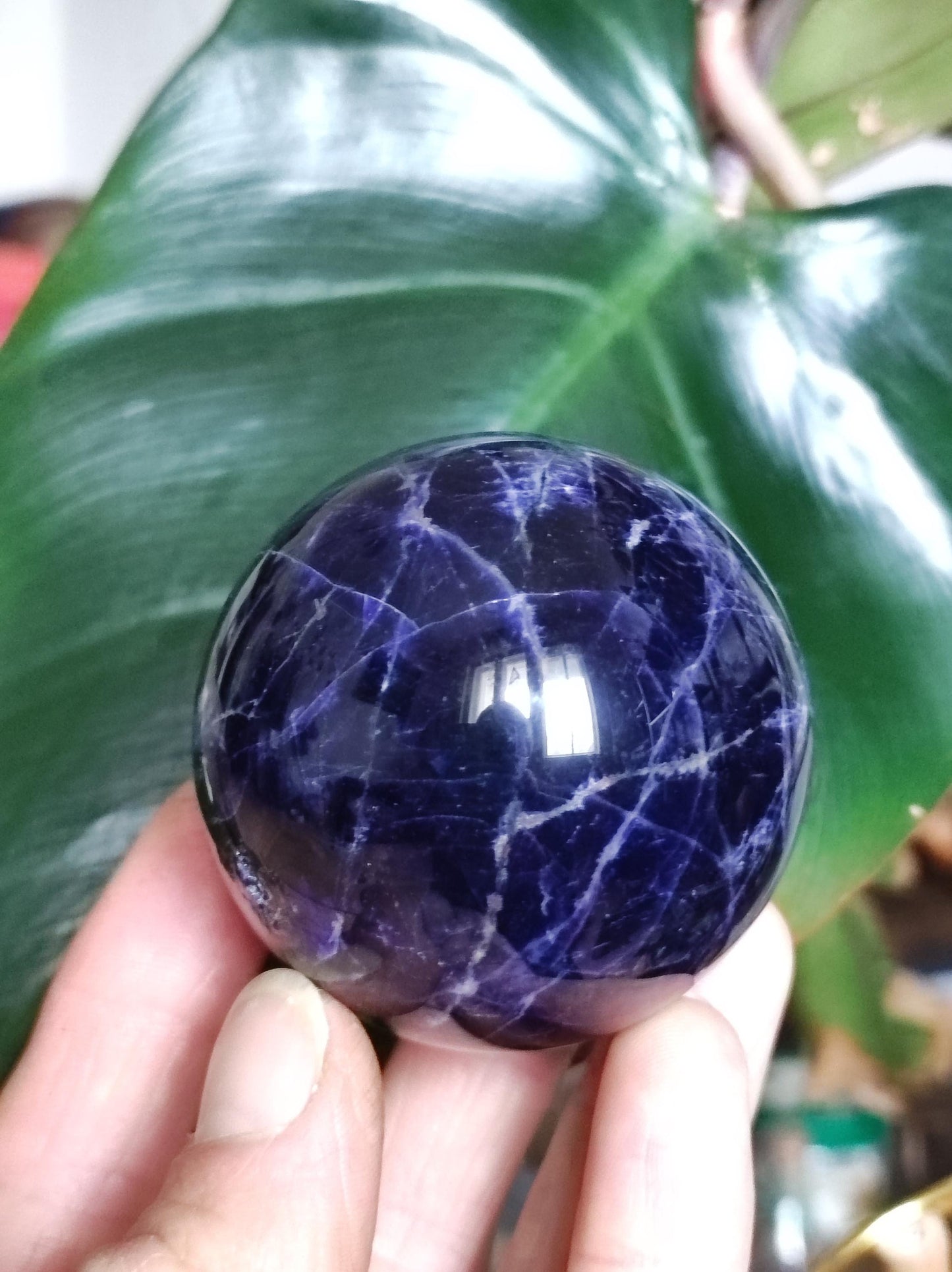 Sodalith - Edelstein Kugel Deko Sphere Massage Kristall Spielkugel Meditation Heilstein Frau Mann Geschenk Er Sie Haus Energie Traum Wohnen