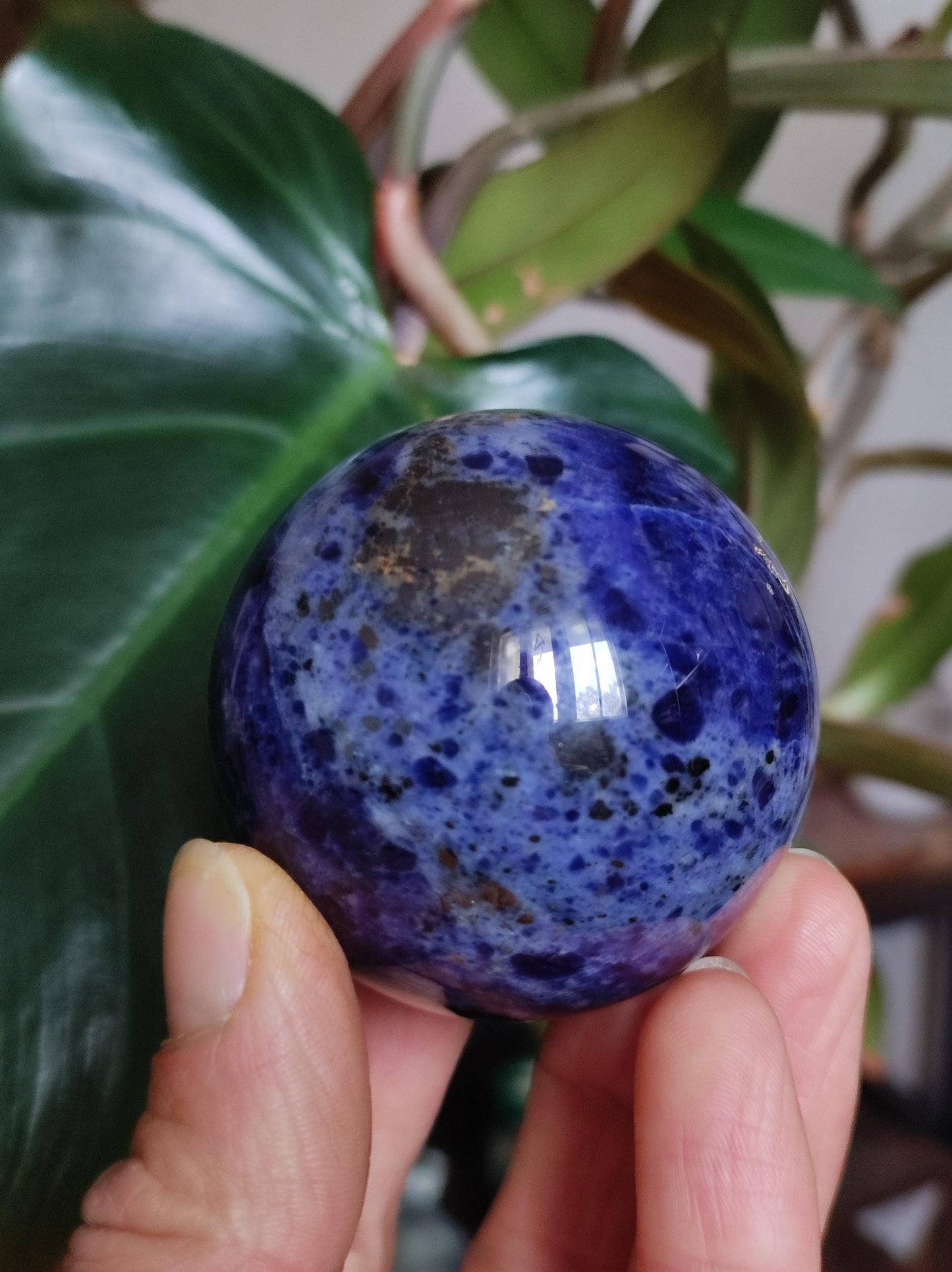 Sodalith - Edelstein Kugel Deko Sphere Massage Kristall Spielkugel Meditation Heilstein Frau Mann Geschenk Er Sie Haus Energie Traum Wohnen