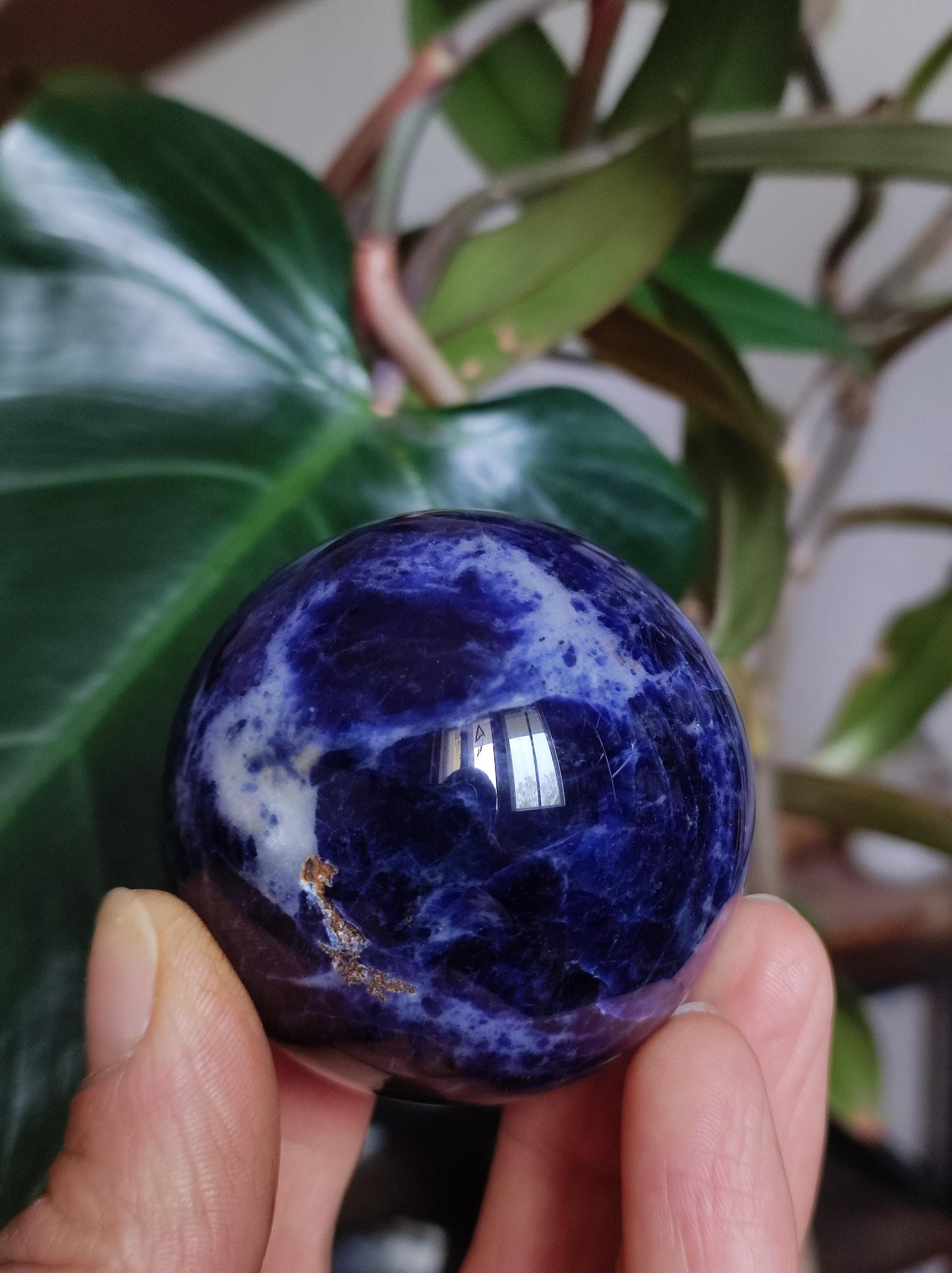 Sodalith - Edelstein Kugel Deko Sphere Massage Kristall Spielkugel Meditation Heilstein Frau Mann Geschenk Er Sie Haus Energie Traum Wohnen