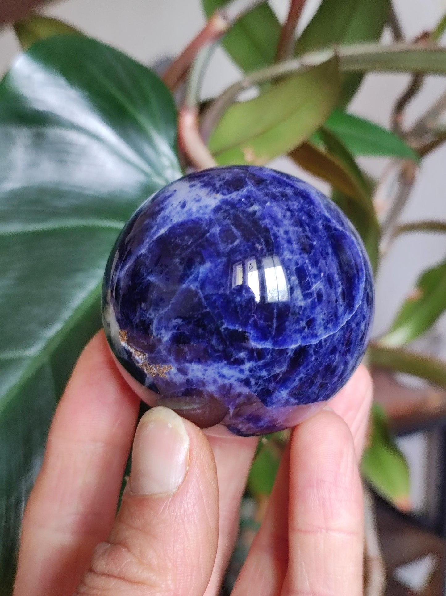 Sodalith - Edelstein Kugel Deko Sphere Massage Kristall Spielkugel Meditation Heilstein Frau Mann Geschenk Er Sie Haus Energie Traum Wohnen