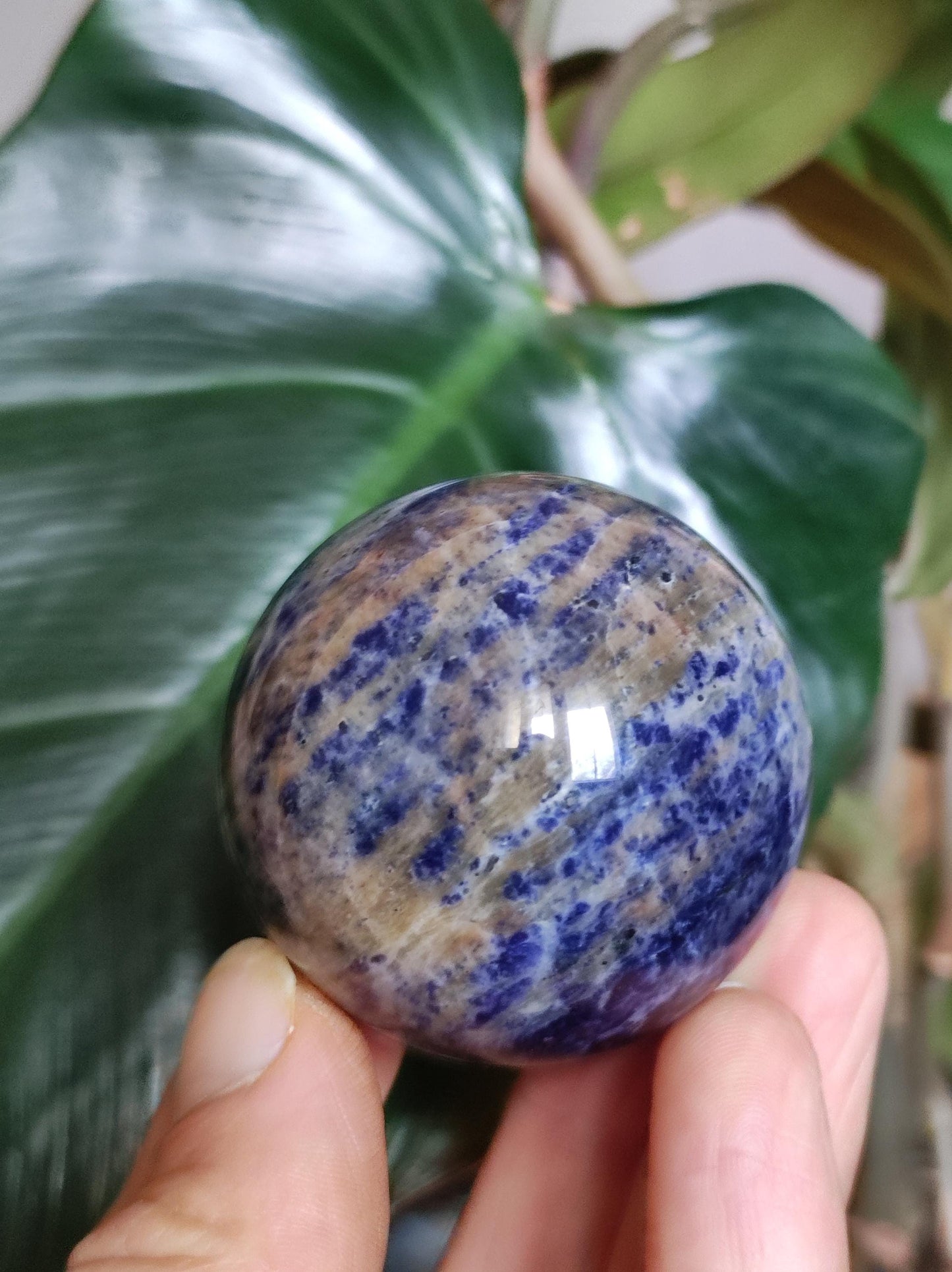 Sodalith - Edelstein Kugel Deko Sphere Massage Kristall Spielkugel Meditation Heilstein Frau Mann Geschenk Er Sie Haus Energie Traum Wohnen