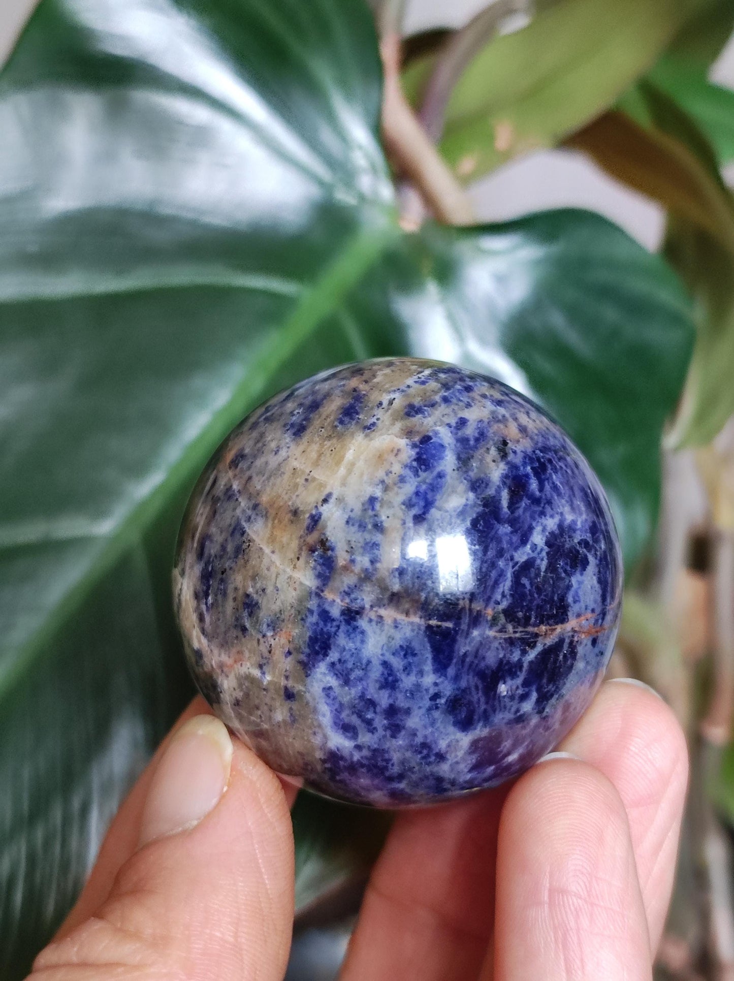 Sodalith - Edelstein Kugel Deko Sphere Massage Kristall Spielkugel Meditation Heilstein Frau Mann Geschenk Er Sie Haus Energie Traum Wohnen
