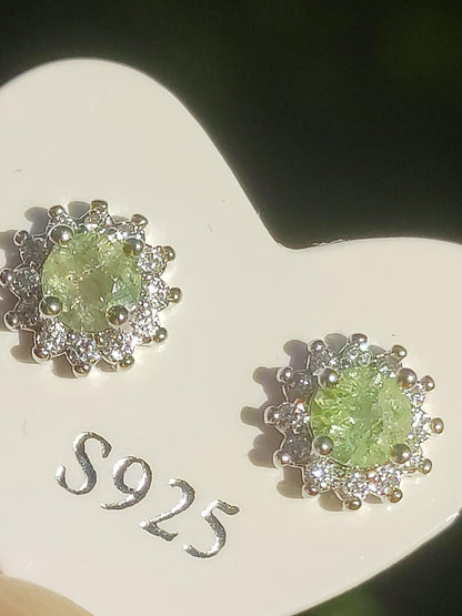 Boucles d'oreilles clous tourmaline verte argent sterling 925 rareté AAA bijoux femme boucles d'oreilles pierre précieuse pierre de guérison cadeau bijoux précieux rare spécial