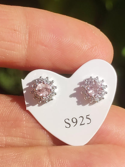 Achroit (weißer) Turmalin Ohrstecker 925 Sterling Silber AAA Rarität Schmuck Frau Ohrringe Edelstein Heilstein Geschenk Schmuck Edel Selten