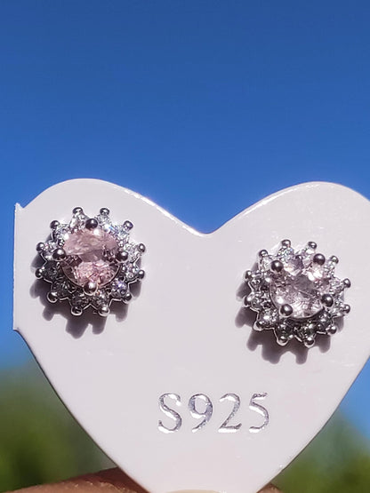 Achroit (weißer) Turmalin Ohrstecker 925 Sterling Silber AAA Rarität Schmuck Frau Ohrringe Edelstein Heilstein Geschenk Schmuck Edel Selten